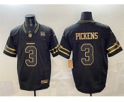 Men's Dallas Cowboys #3 George pickens Black 2025 F.U.S.E. 94 Marshawn Kneeland Memorial Patch Vapor Limited Stitched Football Jersey