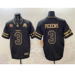 Men's Dallas Cowboys #3 George pickens Black 2025 F.U.S.E. With 5x Super Bowl Champions & Established In 1960 Patch Vapor Limited Stitched Football Jersey