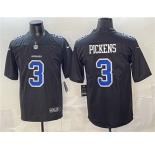 Men's Dallas Cowboys #3 George pickens Black Fashion Vapor Untouchable Limited Stitched Football Jersey