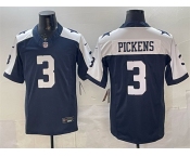 Men's Dallas Cowboys #3 George pickens Navy F.U.S.E. Thanksgiving Vapor Limited Stitched Football Jersey
