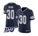 Men's Dallas Cowboys #30 Anthony Brown Navy Blue Team Color Vapor Untouchable Limited Player 100th Season Football Jersey