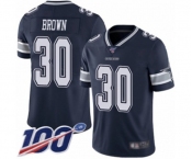 Men's Dallas Cowboys #30 Anthony Brown Navy Blue Team Color Vapor Untouchable Limited Player 100th Season Football Jersey