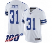 Men's Dallas Cowboys #31 Byron Jones White Vapor Untouchable Limited Player 100th Season Football Jersey