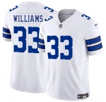 Men's Dallas Cowboys #33 Javonte Williams White 2025 F.U.S.E. Vapor Untouchable Limited Football Stitched Jersey