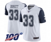 Men's Dallas Cowboys #33 Tony Dorsett Limited White Rush Vapor Untouchable 100th Season Football Jersey