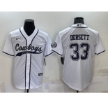 Men's Dallas Cowboys #33 Tony Dorsett White Stitched Cool Base Nike Baseball Jersey