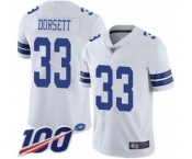Men's Dallas Cowboys #33 Tony Dorsett White Vapor Untouchable Limited Player 100th Season Football Jersey