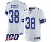 Men's Dallas Cowboys #38 Jeff Heath White Vapor Untouchable Limited Player 100th Season Football Jersey