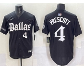 Men's Dallas Cowboys #4 Dak Prescott Black 'Gothic Lone Star Edition' Limited Stitched Baseball Jersey