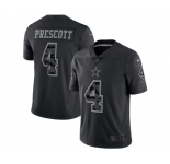 Men's Dallas Cowboys #4 Dak Prescott Black Reflective Limited Stitched Football Jersey