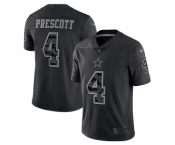 Men's Dallas Cowboys #4 Dak Prescott Black Reflective Limited Stitched Football Jersey