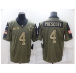 Men's Dallas Cowboys #4 Dak Prescott Camo 2021 Salute To Service Limited Player Jersey