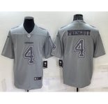 Men's Dallas Cowboys #4 Dak Prescott LOGO Grey Atmosphere Fashion 2022 Vapor Untouchable Stitched Nike Limited Jersey