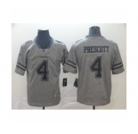 Men's Dallas Cowboys #4 Dak Prescott Limited Gray Rush Gridiron Football Jersey