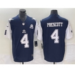 Men's Dallas Cowboys #4 Dak Prescott Navy 2023 F.U.S.E. With 1960 Patch Vapor Limited Stitched Football Jersey