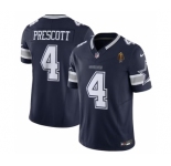 Men's Dallas Cowboys #4 Dak Prescott Navy 2023 F.U.S.E. With Walter Payton Patch Vapor Limited Football Stitched Jersey