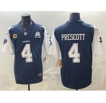 Men's Dallas Cowboys #4 Dak Prescott Navy F.U.S.E. With Established In 1960 Patch And 4-Star C Patch Vapor Limited Stitched Football Jersey
