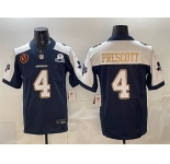 Men's Dallas Cowboys #4 Dak Prescott Navy F.U.S.E. With John Madden Patch & Established In 1960 Patch Thanksgiving Vapor Limited Stitched Football Jersey