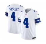 Men's Dallas Cowboys #4 Dak Prescott White 2023 F.U.S.E. Vapor Limited Stitched Football Jersey