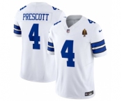 Men's Dallas Cowboys #4 Dak Prescott White 2023 F.U.S.E. With Walter Payton Patch Vapor Limited Football Stitched Jersey