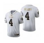 Men's Dallas Cowboys #4 Dak Prescott White Golden Edition Limited Football Jersey