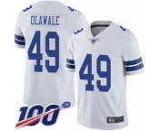 Men's Dallas Cowboys #49 Jamize Olawale White Vapor Untouchable Limited Player 100th Season Football Jersey