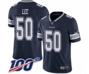 Men's Dallas Cowboys #50 Sean Lee Navy Blue Team Color Vapor Untouchable Limited Player 100th Season Football Jersey
