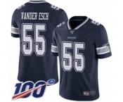 Men's Dallas Cowboys #55 Leighton Vander Esch Navy Blue Team Color Vapor Untouchable Limited Player 100th Season Football Jersey