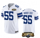 Men's Dallas Cowboys #55 Leighton Vander Esch White 2023 F.U.S.E. NFC East Champions Patch Football Stitched Jersey