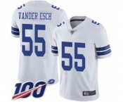 Men's Dallas Cowboys #55 Leighton Vander Esch White Vapor Untouchable Limited Player 100th Season Football Jersey