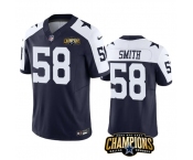 Men's Dallas Cowboys #58 Mazi Smith Navy White 2023 F.U.S.E. NFC East Champions Patch Football Stitched Jersey