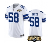 Men's Dallas Cowboys #58 Mazi Smith White 2023 F.U.S.E. NFC East Champions Patch Football Stitched Jersey