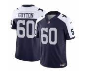Men's Dallas Cowboys #60 Tyler Guyton Navy White 2024 Draft F.U.S.E Thanksgiving Vapor Untouchable Limited Football Stitched Jersey