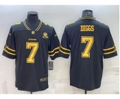 Men's Dallas Cowboys #7 Trevon Diggs Black Gold Edition With 1960 Patch Limited Stitched Football Jersey