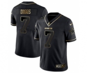 Men's Dallas Cowboys #7 Trevon Diggs Black Golden Edition Limited Stitched Football Jersey