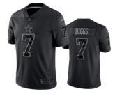 Men's Dallas Cowboys #7 Trevon Diggs Black Reflective Limited Stitched Football Jersey