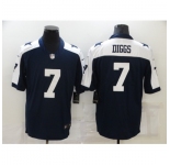 Men's Dallas Cowboys #7 Trevon Diggs Blue Thanksgiving Throwback Limited Jersey