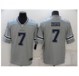 Men's Dallas Cowboys #7 Trevon Diggs Gray Limited Player Jersey