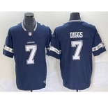 Men's Dallas Cowboys #7 Trevon Diggs Navy Blue 2023 FUSE Vapor Untouchable Stitched Jersey