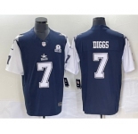 Men's Dallas Cowboys #7 Trevon Diggs Navy Blue FUSE Vapor Thanksgiving 1960 Patch Limited Stitched Jersey