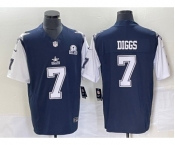 Men's Dallas Cowboys #7 Trevon Diggs Navy Blue FUSE Vapor Thanksgiving 1960 Patch Limited Stitched Jersey