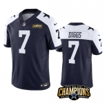 Men's Dallas Cowboys #7 Trevon Diggs Navy White 2023 F.U.S.E. NFC East Champions Patch Football Stitched Jersey