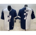Men's Dallas Cowboys #7 Trevon Diggs Navy White Split Vapor Untouchable Limited Stitched Jersey