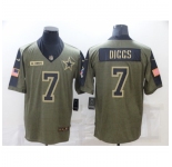 Men's Dallas Cowboys #7 Trevon Diggs Nike Olive 2021 Salute To Service Limited Player Jersey