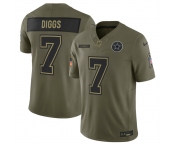 Men's Dallas Cowboys #7 Trevon Diggs Olive 2025 F.U.S.E. Salute to Service Limited Football Stitched Jersey