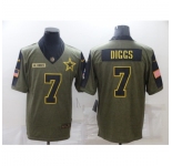 Men's Dallas Cowboys #7 Trevon Diggs Olive Gold 2021 Salute To Service Limited Player Jersey