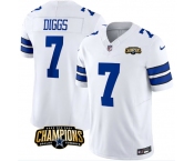 Men's Dallas Cowboys #7 Trevon Diggs White 2023 F.U.S.E. NFC East Champions Patch Football Stitched Jersey