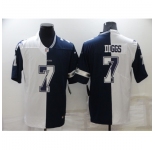Men's Dallas Cowboys #7 Trevon Diggs White-Blue Fashion Football Limited Jersey