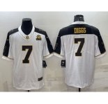 Men's Dallas Cowboys #7 Trevon Diggs White Gold Edition With 1960 Patch Limited Stitched Football Jersey