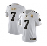 Men's Dallas Cowboys #7 Trevon Diggs White Golden Edition With 1960 Patch Limited Stitched Jersey